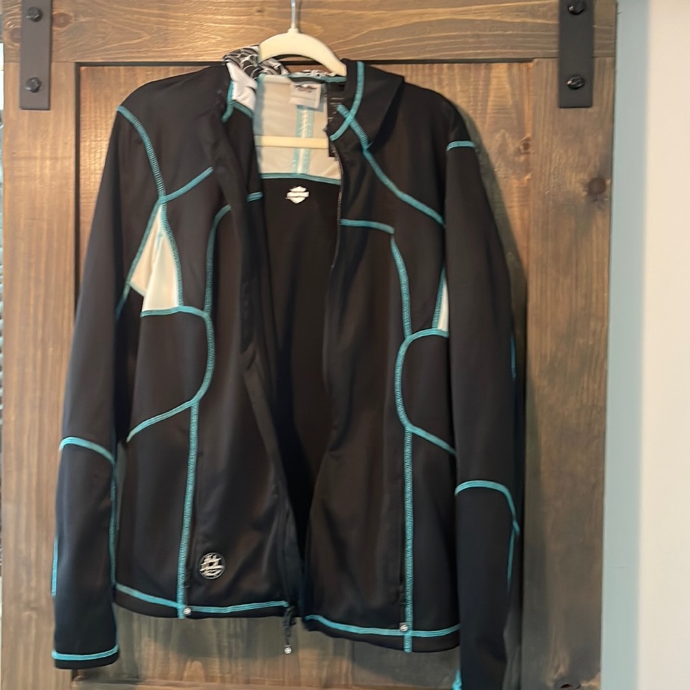 Gently used Harley Davidson full zip sweatshirt-light weight coat.